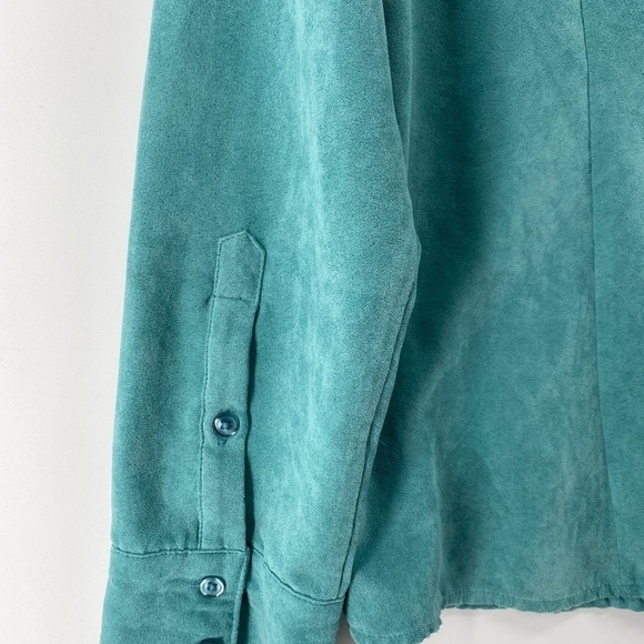 Cache Creek Blouse Women’s Small Green Button Up Shirt Long Sleeved - Picture 6 of 7